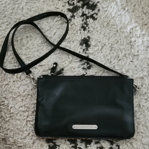 London Fog Handbags - London Fog Black Crossbody Shoulder Pouch
